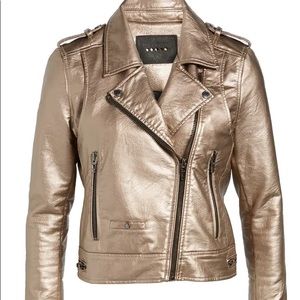 Beautiful Metallic Faux Leather Moto Jacket.